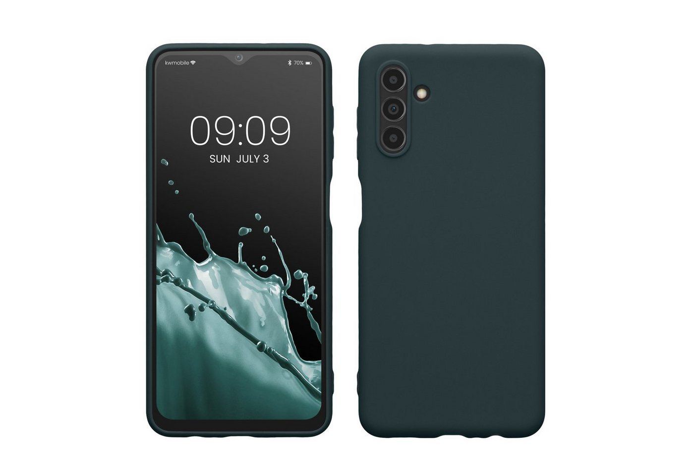 kwmobile Handyhülle Hülle für Samsung Galaxy A04s, Hülle Silikon - Soft Handyhülle - Handy Case Cover - Dunkler Schiefer von kwmobile