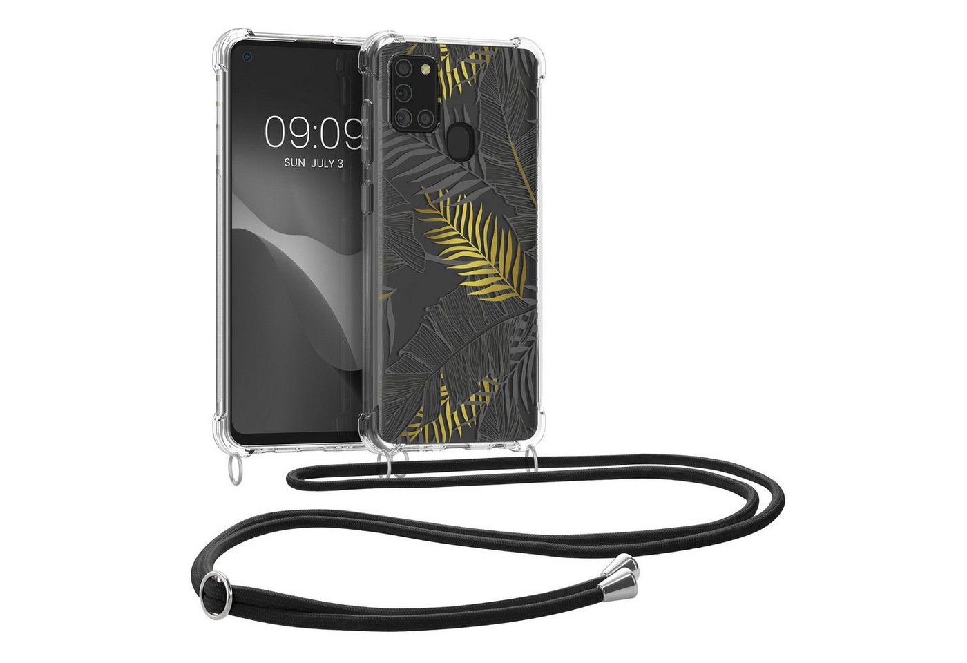 kwmobile Handyhülle Hülle für Samsung Galaxy A21s, Silikon Handyhülle mit Kette - Handykette Handyband von kwmobile