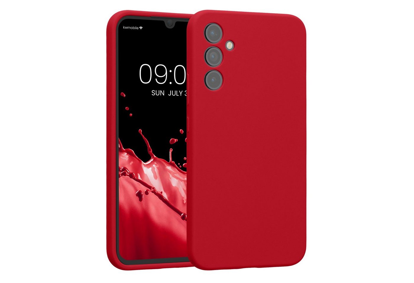 kwmobile Handyhülle Hülle für Samsung Galaxy A34 5G, Hülle Silikon gummiert - Handyhülle - Handy Case in Klassisch Rot von kwmobile