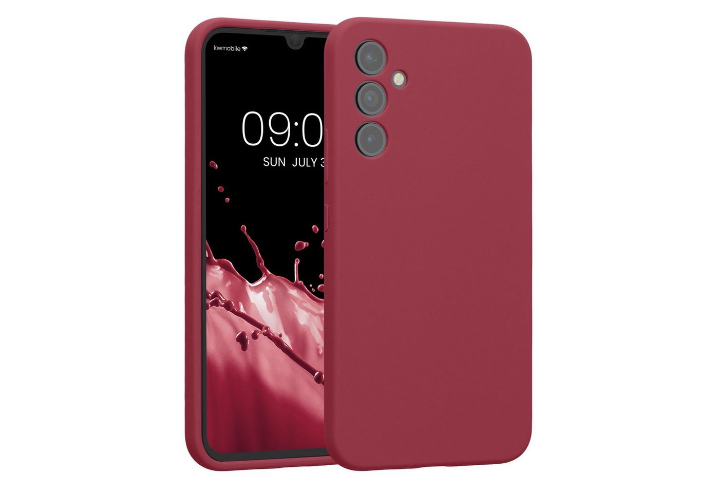 kwmobile Handyhülle Hülle für Samsung Galaxy A34 5G, Hülle Silikon gummiert - Handyhülle - Handy Case in Rhabarber Rot von kwmobile