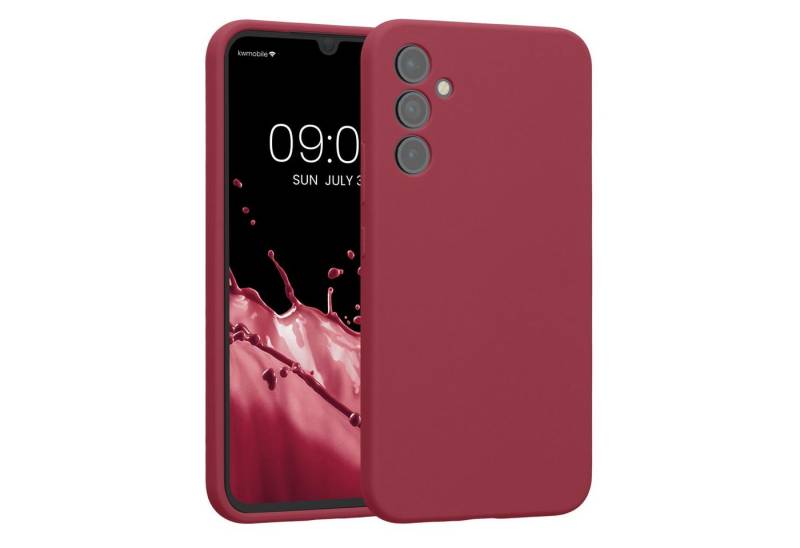 kwmobile Handyhülle Hülle für Samsung Galaxy A34 5G, Hülle Silikon gummiert - Handyhülle - Handy Case in Rhabarber Rot von kwmobile