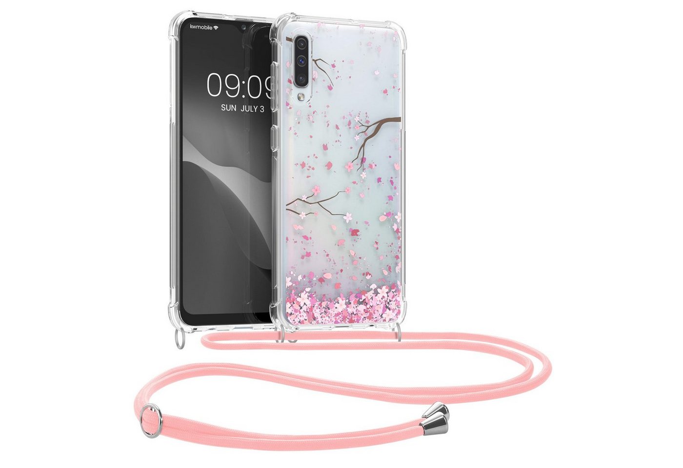 kwmobile Handyhülle Hülle für Samsung Galaxy A50, Silikon Handyhülle mit Kette - Handykette Handyband von kwmobile