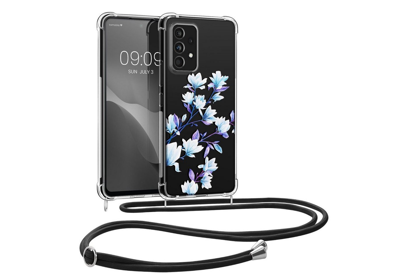 kwmobile Handyhülle Hülle für Samsung Galaxy A53 5G, Silikon Handyhülle mit Kette - Handykette Handyband von kwmobile