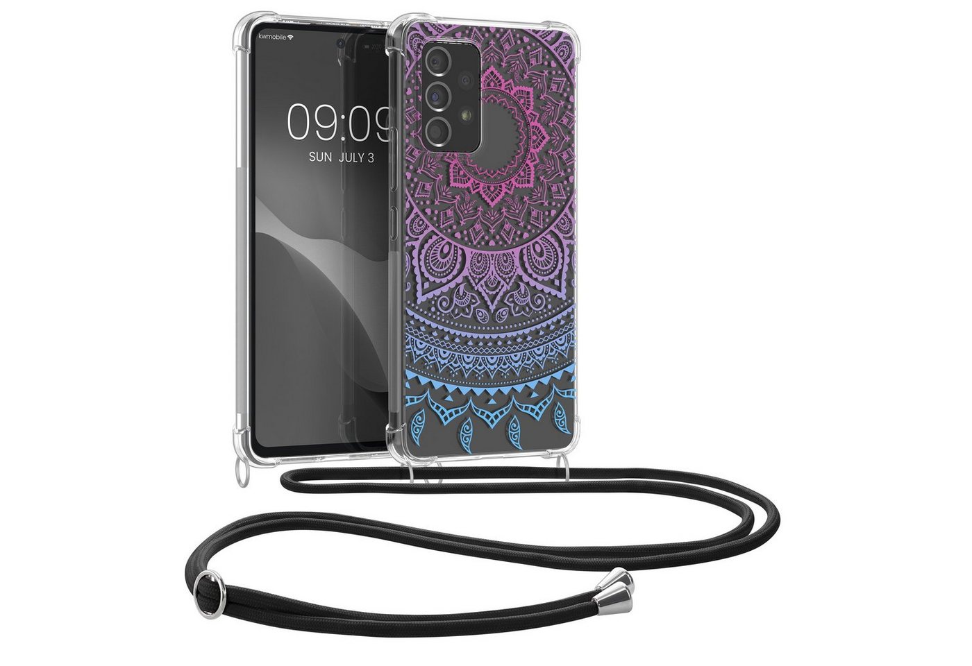 kwmobile Handyhülle Hülle für Samsung Galaxy A53 5G, Silikon Handyhülle mit Kette - Handykette Handyband von kwmobile