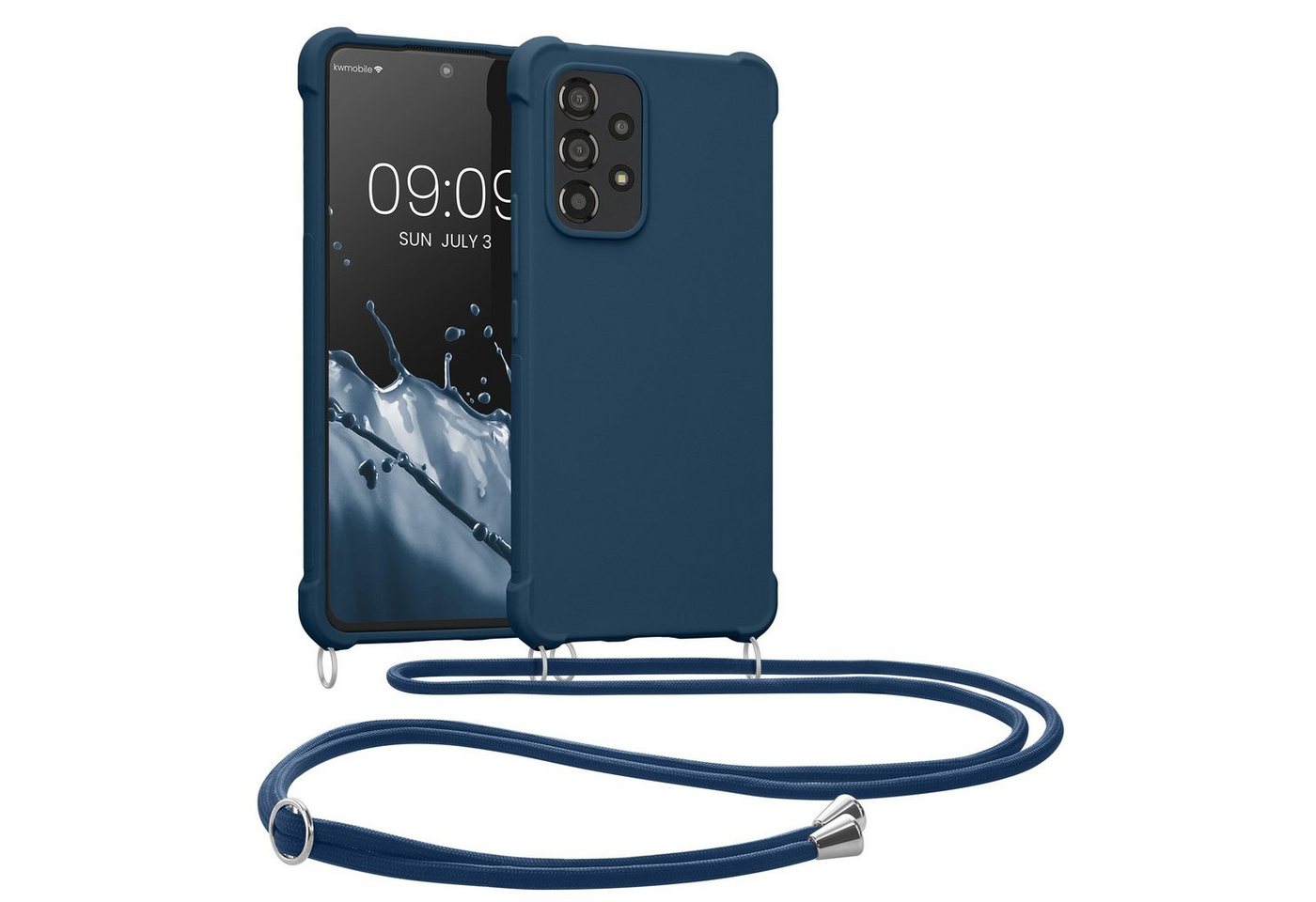 kwmobile Handyhülle Hülle für Samsung Galaxy A53 5G, mit Metall Kette zum Umhängen - Silikon Handy Cover Case Schutzhülle von kwmobile