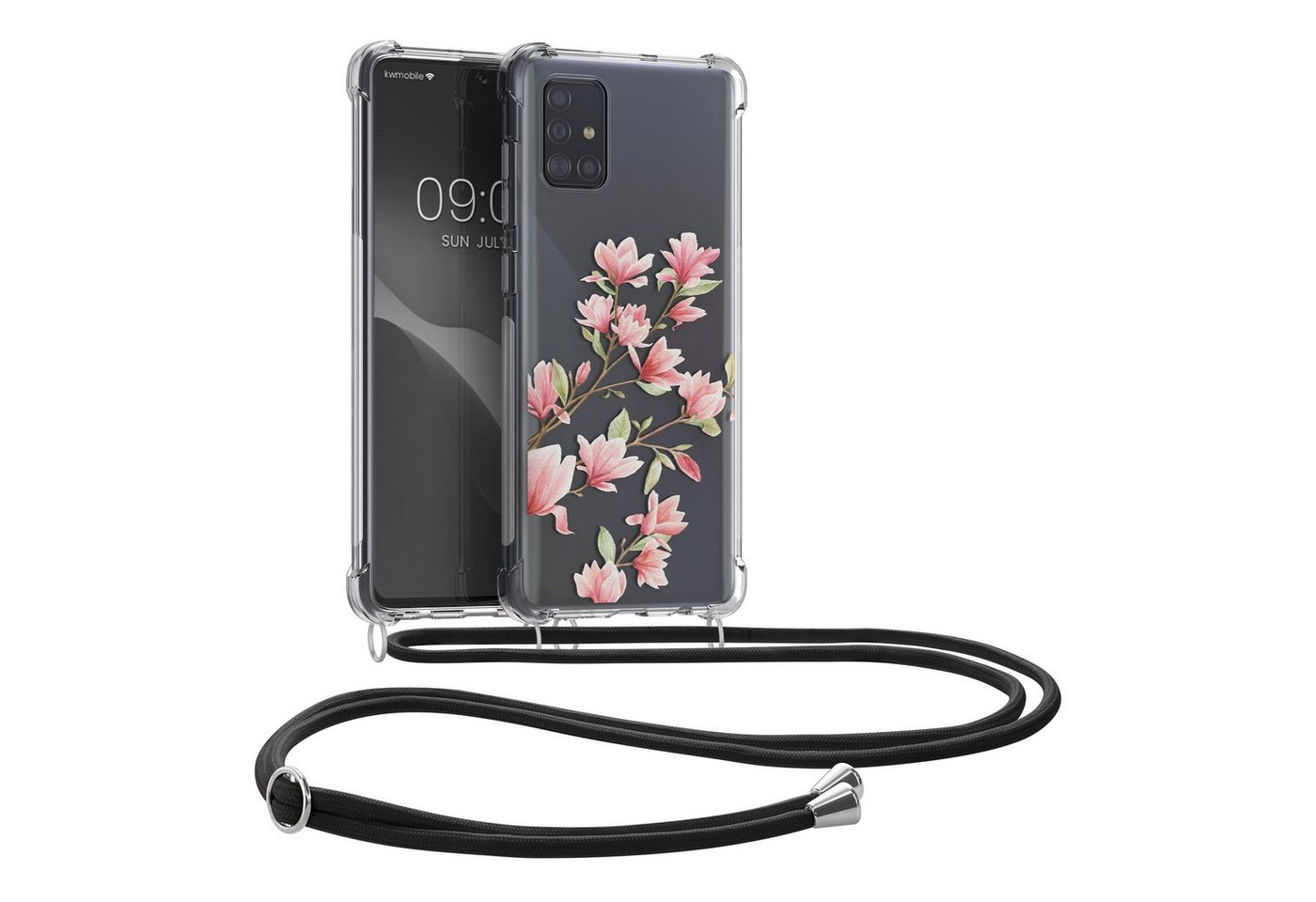 kwmobile Handyhülle Hülle für Samsung Galaxy A71, Silikon Handyhülle mit Kette - Handykette Handyband von kwmobile