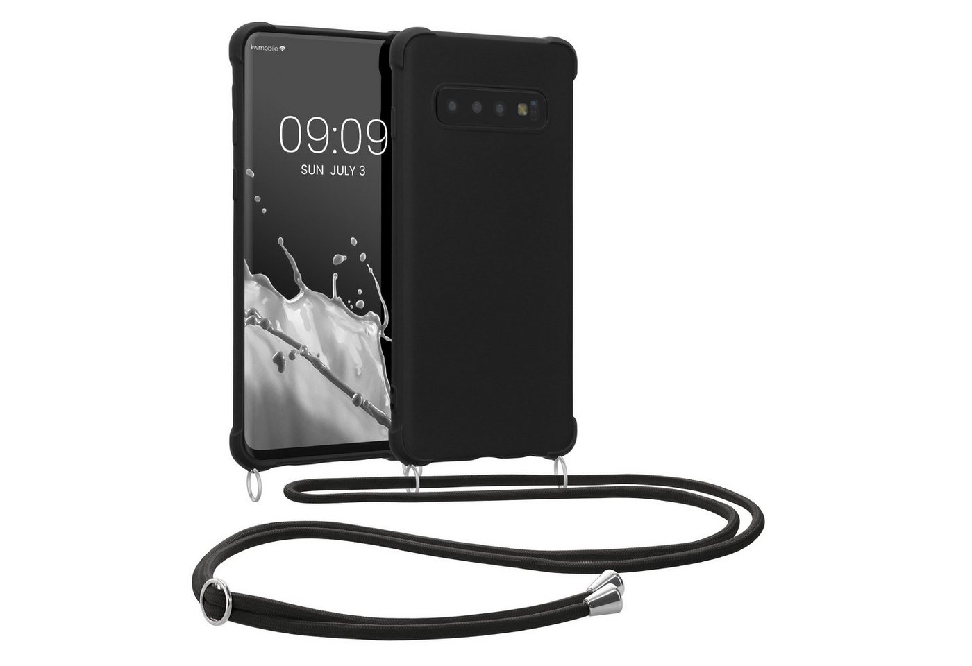 kwmobile Handyhülle Hülle für Samsung Galaxy S10, mit Metall Kette zum Umhängen - Silikon Handy Cover Case Schutzhülle von kwmobile