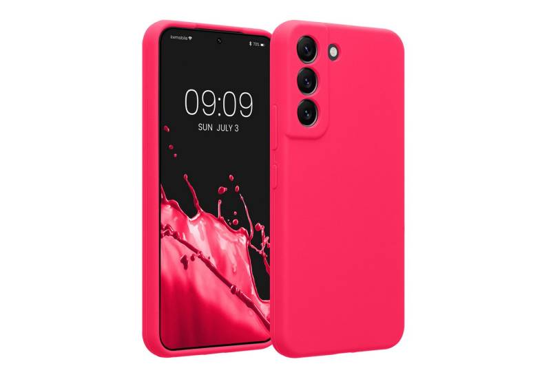 kwmobile Handyhülle Hülle für Samsung Galaxy S22, Hülle Silikon gummiert - Handyhülle - Handy Case in Neon Pink von kwmobile