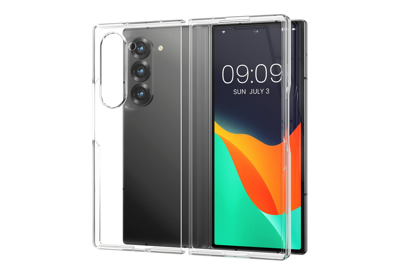 kwmobile Handyhülle Hülle für Samsung Galaxy Z Fold5 Case transparent, Faltbare Handyhülle mit Rahmen - Robustes Cover kwmobile Handyhülle Hülle für Samsung Galaxy Z Fold5 Case transparent, Faltbare Handyhülle mit Rahmen - Robustes Cover von kwmobile