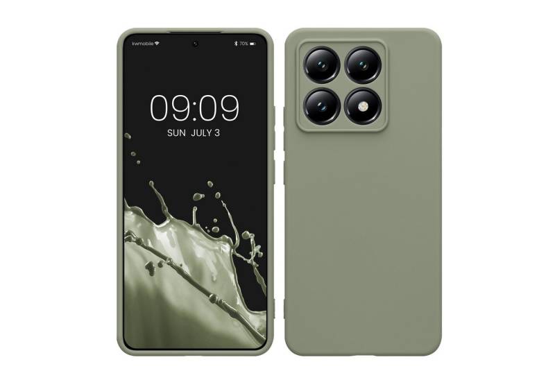 kwmobile Handyhülle Hülle für Xiaomi 14T, Backcover Silikon - Soft Handyhülle - Handy Case in Graugrün von kwmobile