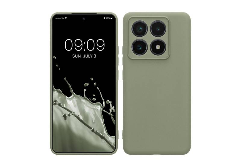 kwmobile Handyhülle Hülle für Xiaomi 14T Pro, Backcover Silikon - Soft Handyhülle - Handy Case in Graugrün von kwmobile