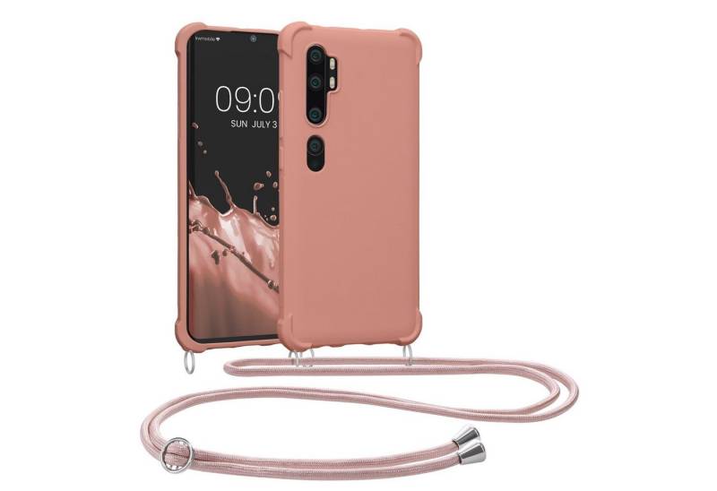 kwmobile Handyhülle Hülle für Xiaomi Mi Note 10 / Note 10 Pro, mit Metall Kette zum Umhängen - Silikon Handy Cover Case Schutzhülle von kwmobile