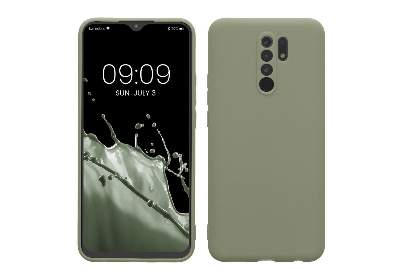 kwmobile Handyhülle Hülle für Xiaomi Redmi 9, Backcover Silikon - Soft Handyhülle - Handy Case in Graugrün von kwmobile