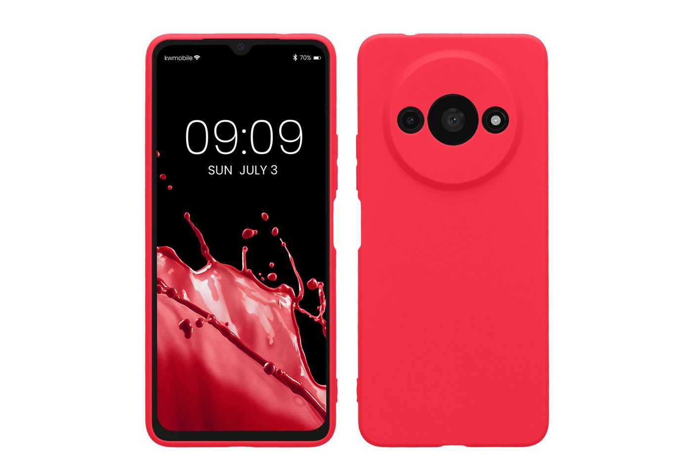 kwmobile Handyhülle Hülle für Xiaomi Redmi A3, Backcover Silikon - Soft Handyhülle - Handy Case in Neon Pink von kwmobile