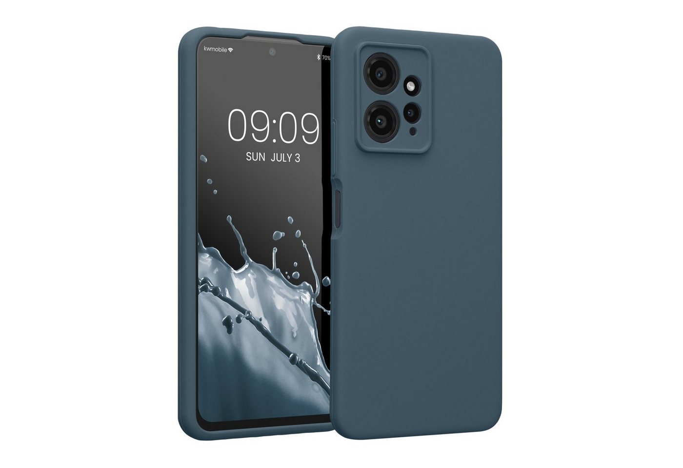 kwmobile Handyhülle Hülle für Xiaomi Redmi Note 12 (4G), Hülle Silikon gummiert - Handyhülle - Handy Case in Dunkler Schiefer von kwmobile