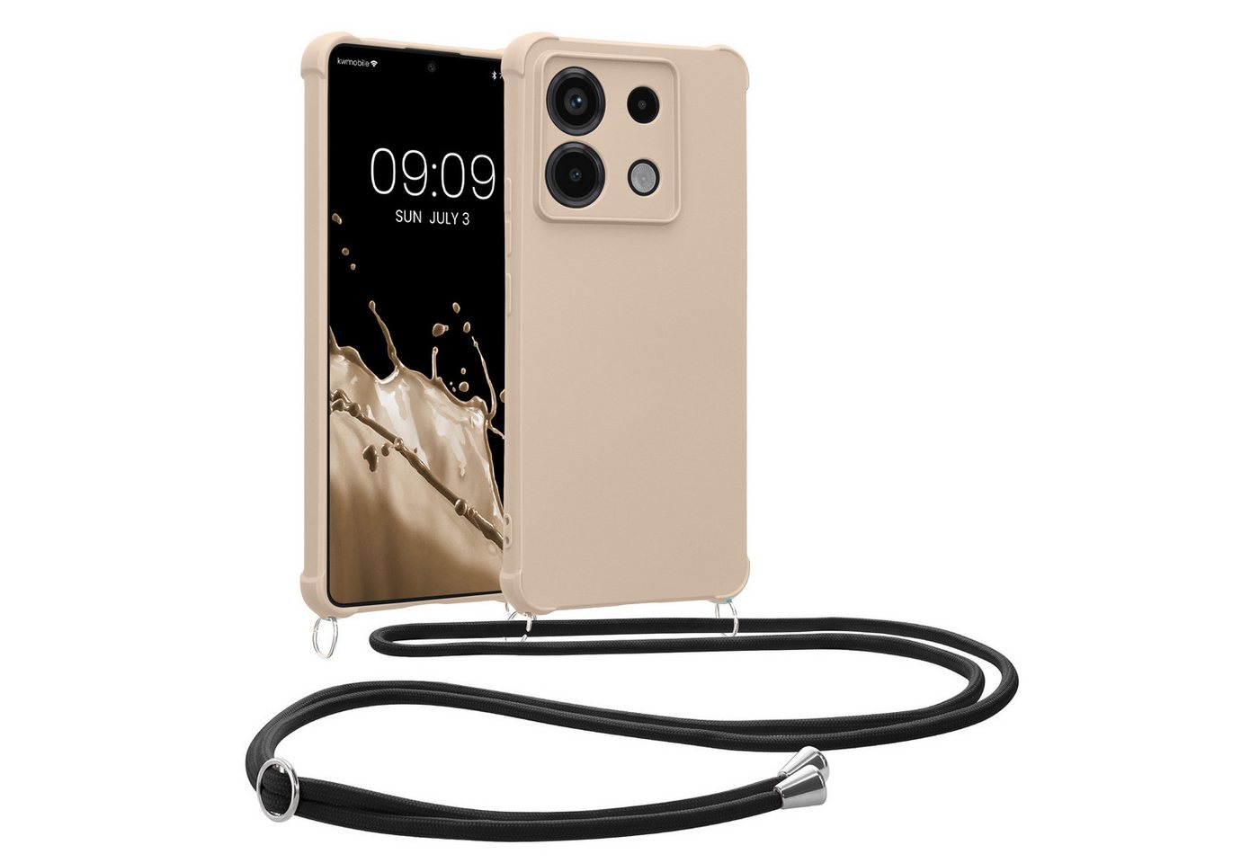 kwmobile Handyhülle Hülle für Xiaomi Redmi Note 13 Pro 5G / Poco X6 5G, mit Metall Kette zum Umhängen - Silikon Handy Cover Case Schutzhülle kwmobile Handyhülle Hülle für Xiaomi Redmi Note 13 Pro 5G / Poco X6 5G, mit Metall Kette zum Umhängen - Silikon Handy Cover Case Schutzhülle von kwmobile