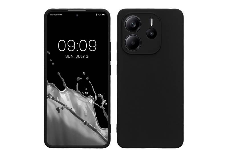 kwmobile Handyhülle Hülle für Xiaomi Redmi Note 14 4G, Backcover Silikon - Soft Handyhülle - Handy Case in Schwarz matt von kwmobile