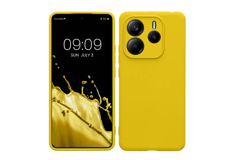 kwmobile Handyhülle Hülle für Xiaomi Redmi Note 14 5G, Backcover Silikon - Soft Handyhülle - Handy Case in Strahlend Gelb von kwmobile