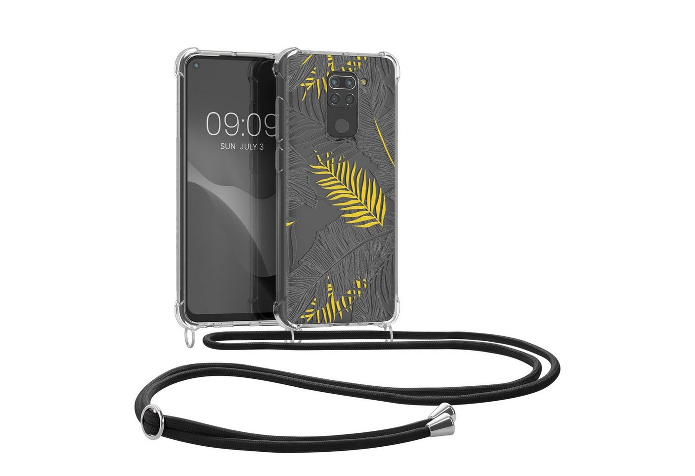 kwmobile Handyhülle Hülle für Xiaomi Redmi Note 9, Silikon Handyhülle mit Kette - Handykette Handyband von kwmobile