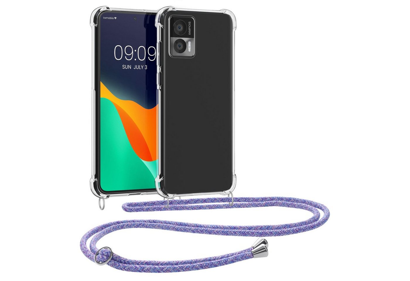 kwmobile Handyhülle Necklace Case für Motorola Edge 30 Neo, Hülle Silikon mit Handykette - Band Handyhülle von kwmobile