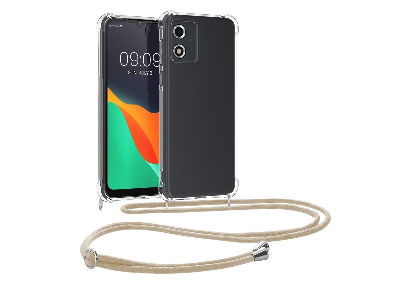 kwmobile Handyhülle Necklace Case für Motorola Moto E13, Hülle Silikon mit Handykette - Band Handyhülle von kwmobile