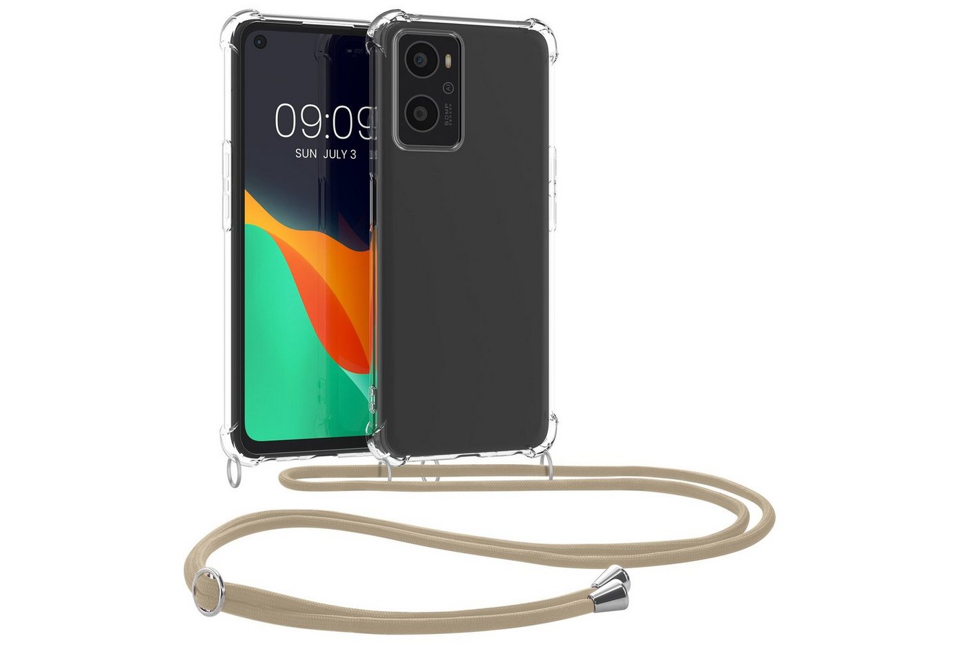 kwmobile Handyhülle Necklace Case für Oppo A76 / A96, Hülle Silikon mit Handykette - Band Handyhülle von kwmobile