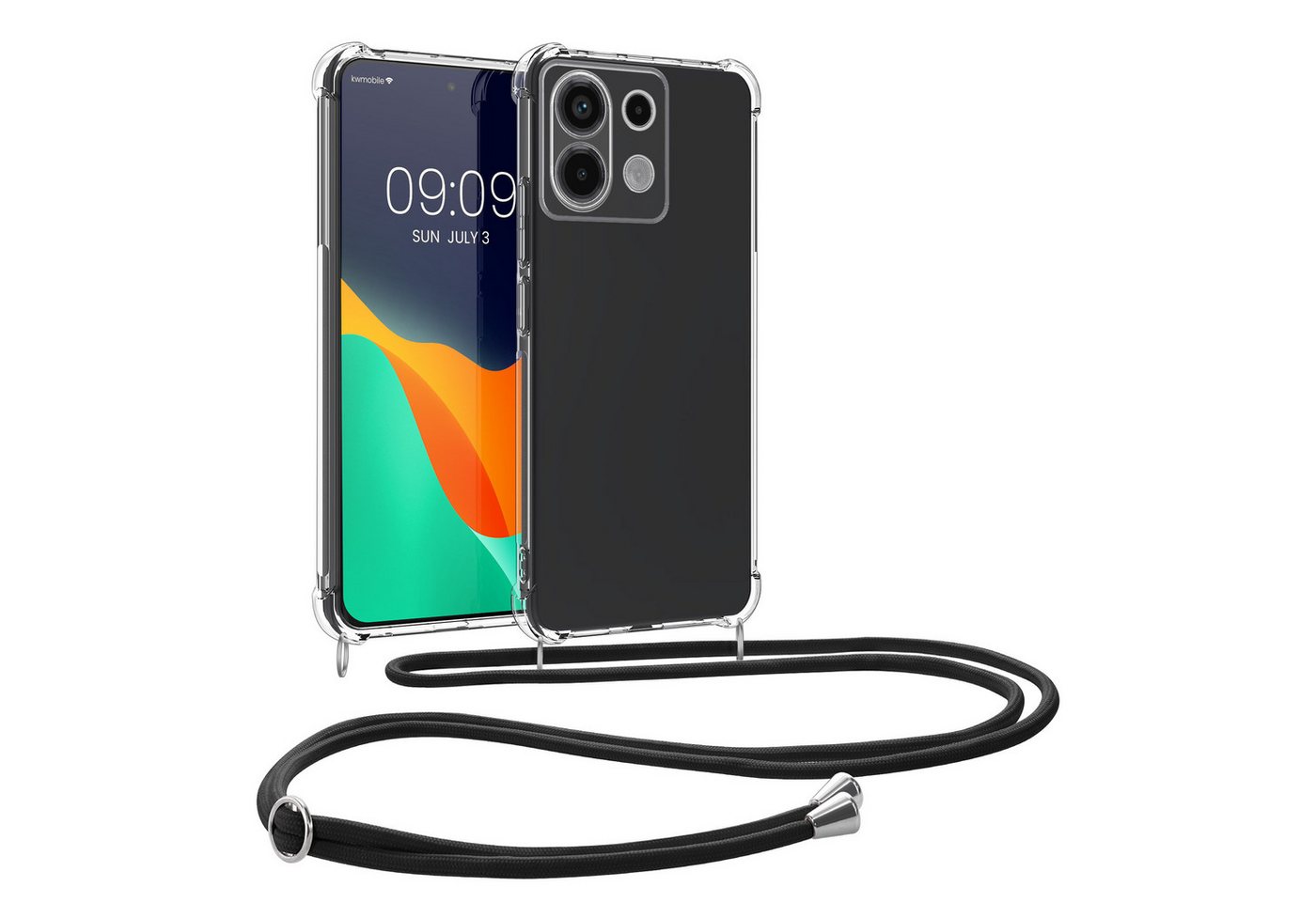 kwmobile Handyhülle Necklace Case für Xiaomi Redmi Note 13 Pro 5G / Poco X6 5G, Hülle Silikon mit Handykette - Band Handyhülle von kwmobile