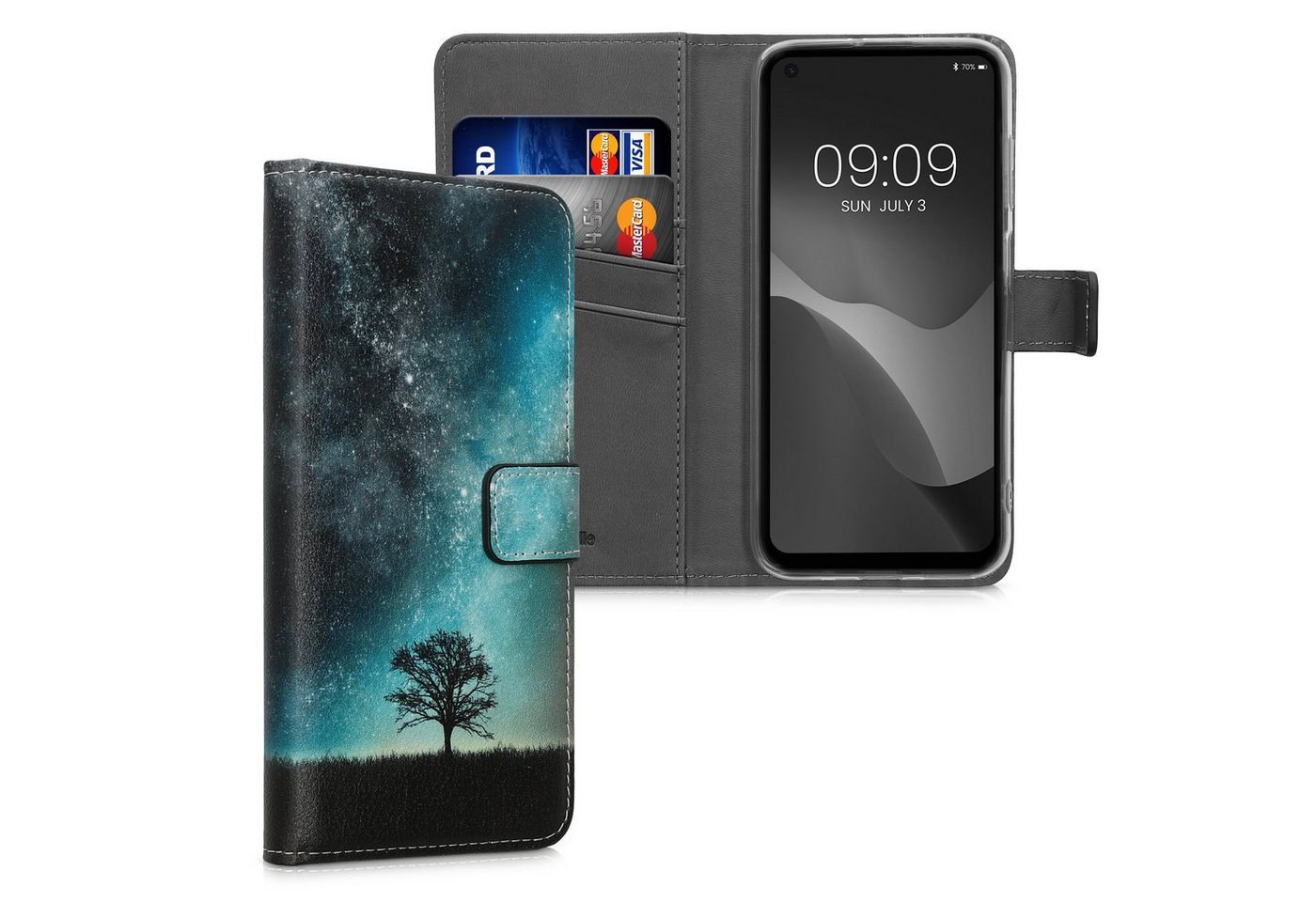 kwmobile Handyhülle Wallet Case für Blackview A90, Hülle mit Ständer Kartenfächer - Handyhülle von kwmobile