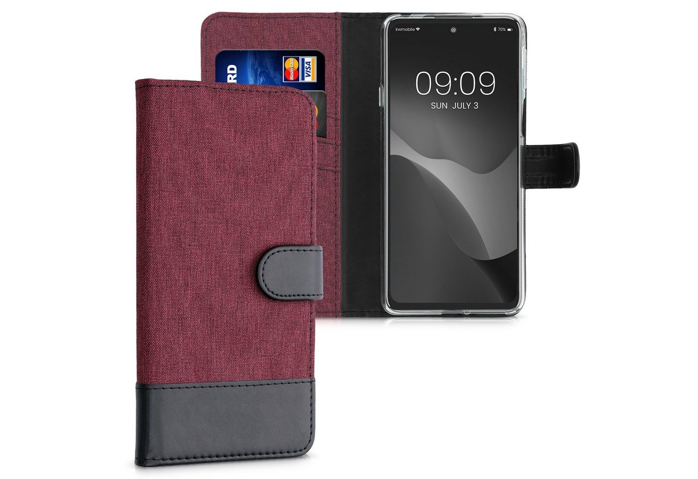 kwmobile Handyhülle Wallet Case für Motorola Edge 20, Hülle mit Ständer - Handyhülle Kartenfächer von kwmobile