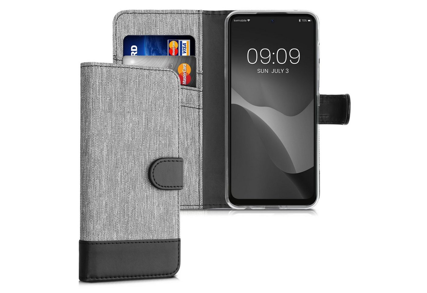 kwmobile Handyhülle Wallet Case für Motorola Moto G71 5G, Hülle mit Ständer - Handyhülle Kartenfächer von kwmobile