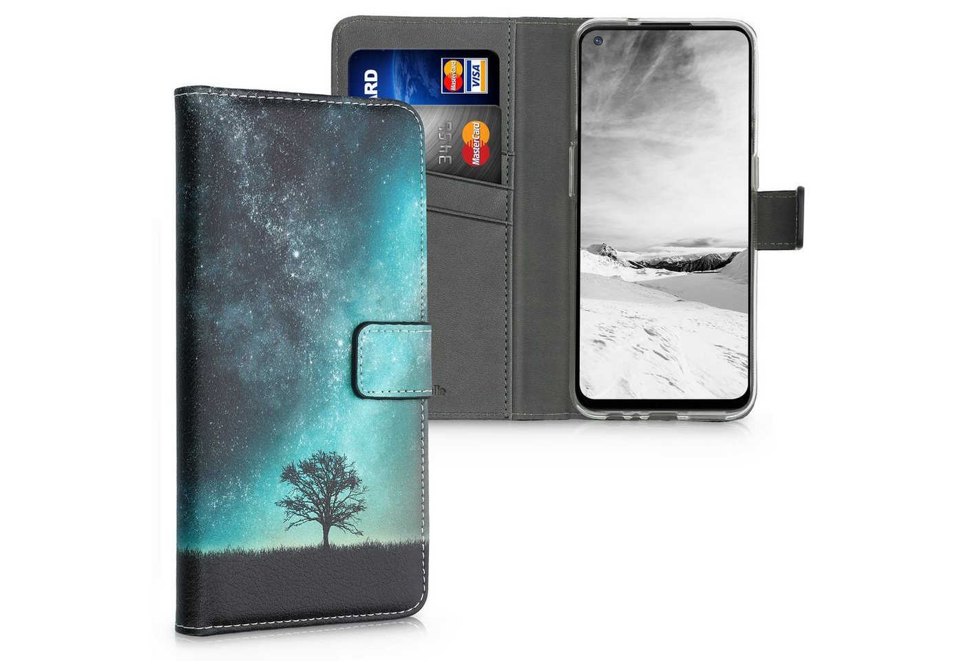 kwmobile Handyhülle Wallet Case für OnePlus Nord N100, Hülle mit Ständer Kartenfächer - Handyhülle von kwmobile