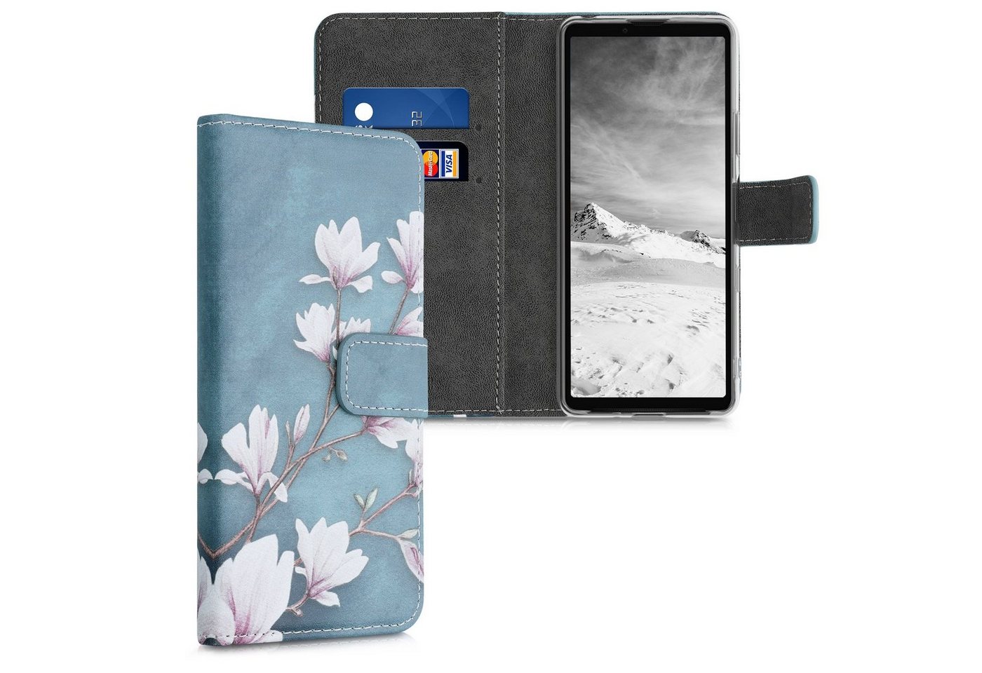 kwmobile Handyhülle Wallet Case für Sony Xperia 10 III, Hülle mit Ständer Kartenfächer - Handyhülle von kwmobile