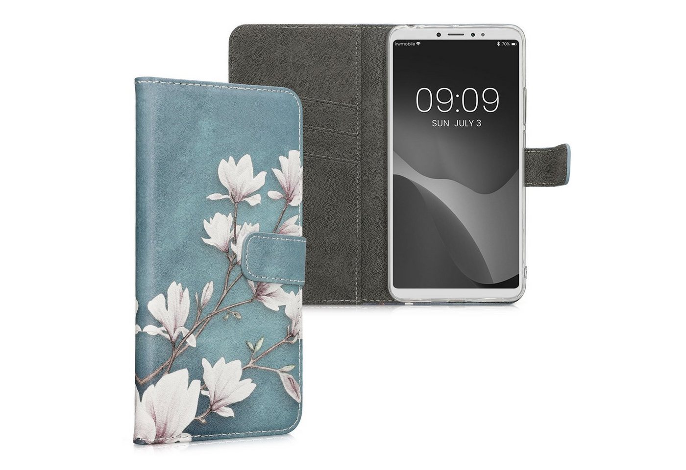 kwmobile Handyhülle Wallet Case für Xiaomi Mi Max 3, Hülle mit Ständer Kartenfächer - Handyhülle von kwmobile
