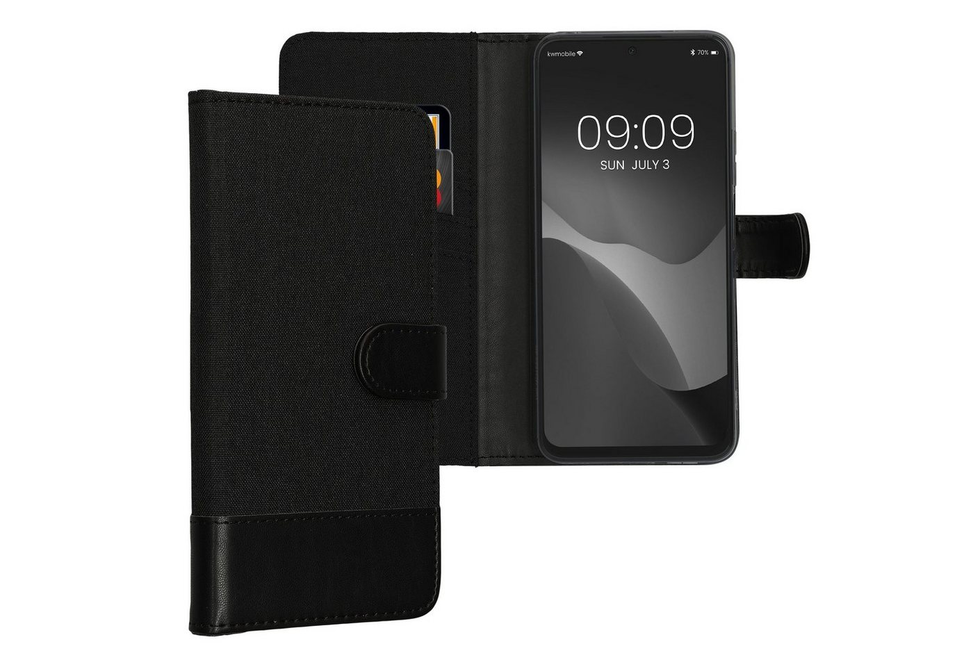 kwmobile Handyhülle Wallet Case für Xiaomi Redmi Note 12 (4G), Hülle mit Ständer - Handyhülle Kartenfächer von kwmobile