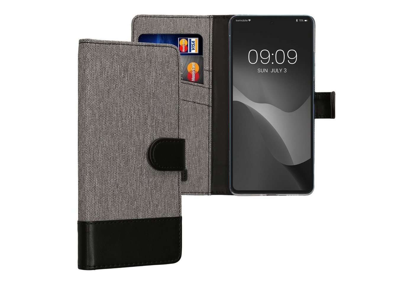 kwmobile Handyhülle Wallet Case für Xiaomi Redmi Note 12 Pro 5G, Hülle mit Ständer - Handyhülle Kartenfächer von kwmobile