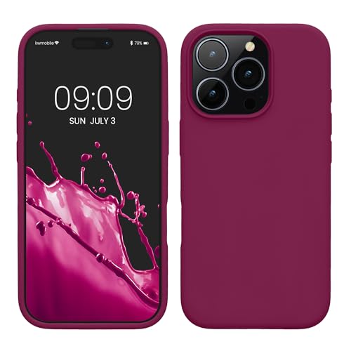 kwmobile Handyhülle für iPhone 16 Pro Hülle, für iPhone 16 Pro Case - Hülle Silikon - kabelloses Laden - Granatapfelrot kwmobile Handyhülle für iPhone 16 Pro Hülle, für iPhone 16 Pro Case - Hülle Silikon - kabelloses Laden - Granatapfelrot von kwmobile