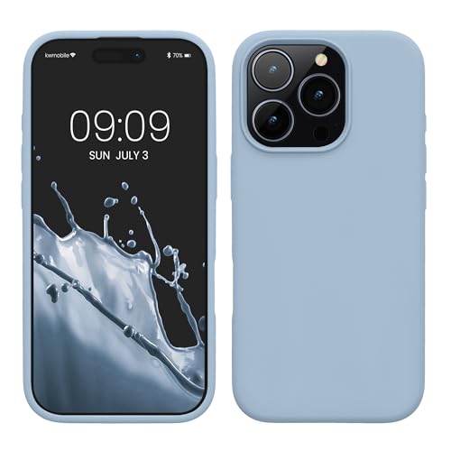 kwmobile Handyhülle für iPhone 16 Pro Hülle, für iPhone 16 Pro Case - Hülle Silikon - kabelloses Laden - Hellblau matt kwmobile Handyhülle für iPhone 16 Pro Hülle, für iPhone 16 Pro Case - Hülle Silikon - kabelloses Laden - Hellblau matt von kwmobile