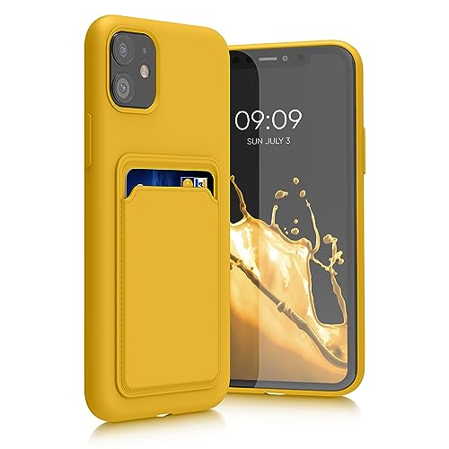 kwmobile Handyhülle kompatibel mit Apple iPhone 11 Hülle - Handy Cover mit Fach für Karten - in Strahlend Gelb von kwmobile