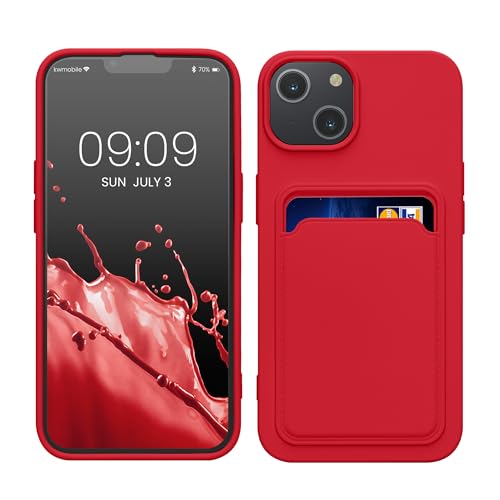 kwmobile Handyhülle kompatibel mit Apple iPhone 14 Hülle - Handy Cover mit Fach für Karten - in Rot von kwmobile