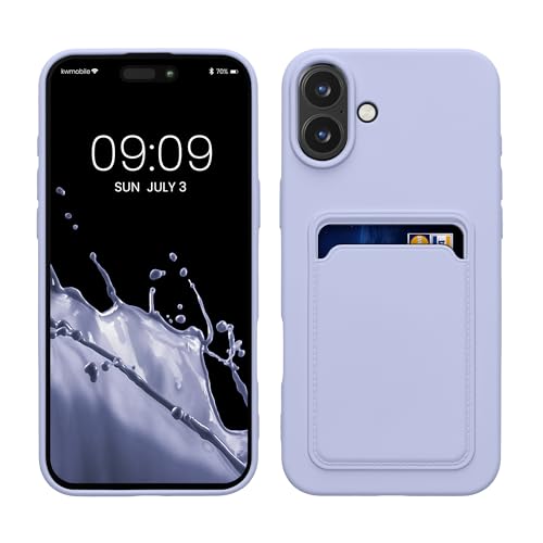 kwmobile Handyhülle kompatibel mit Apple iPhone 16 Plus Hülle - Handy Cover mit Fach für Karten - in Lavendel von kwmobile