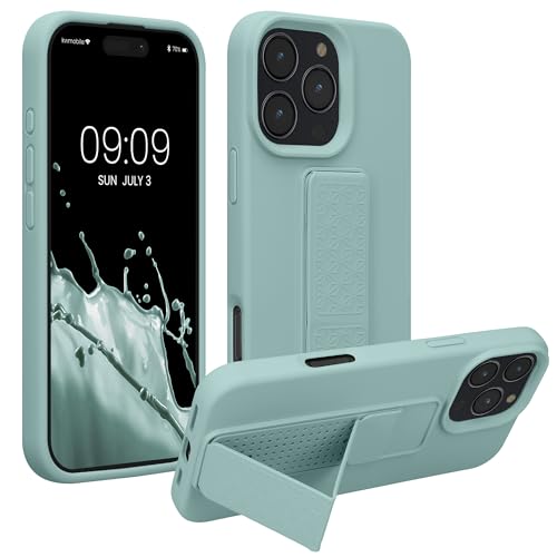 kwmobile Handyhülle kompatibel mit Apple iPhone 16 Pro Max - Hülle mit Fingerhalter und Standfunktion - Silikon Case Handy Cover in Mintgrün kwmobile Handyhülle kompatibel mit Apple iPhone 16 Pro Max - Hülle mit Fingerhalter und Standfunktion - Silikon Case Handy Cover in Mintgrün von kwmobile