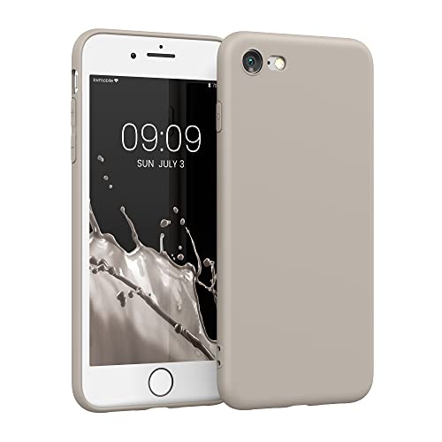 kwmobile Handyhülle kompatibel mit Apple iPhone SE (2022) / iPhone SE (2020) / iPhone 8 / iPhone 7 Hülle - Handy Case aus weichem Silikon in Beige matt von kwmobile