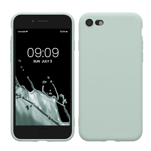 kwmobile Handyhülle kompatibel mit Apple iPhone SE (2022) / iPhone SE (2020) / iPhone 8 / iPhone 7 Hülle - Handy Case aus weichem Silikon in Cool Mint von kwmobile