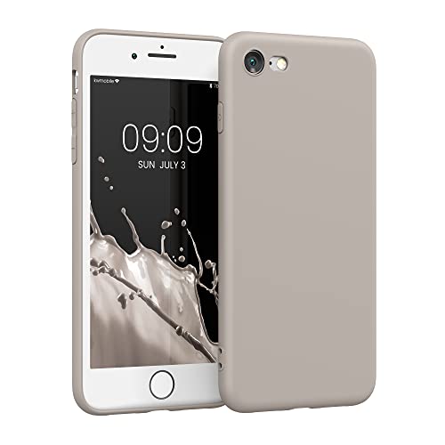 kwmobile Handyhülle kompatibel mit Apple iPhone SE (2022) / iPhone SE (2020) / iPhone 8 / iPhone 7 Hülle - Handy Case aus weichem Silikon in Creme matt von kwmobile