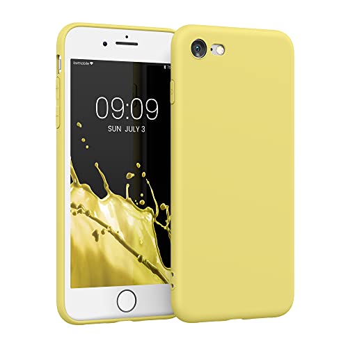 kwmobile Handyhülle kompatibel mit Apple iPhone SE (2022) / iPhone SE (2020) / iPhone 8 / iPhone 7 Hülle - Handy Case aus weichem Silikon in Gelb matt von kwmobile