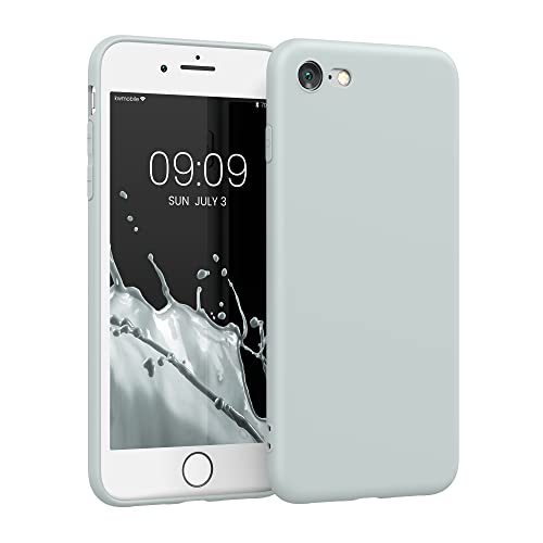 kwmobile Handyhülle kompatibel mit Apple iPhone SE (2022) / iPhone SE (2020) / iPhone 8 / iPhone 7 Hülle - Handy Case aus weichem Silikon in Hellgrau matt von kwmobile
