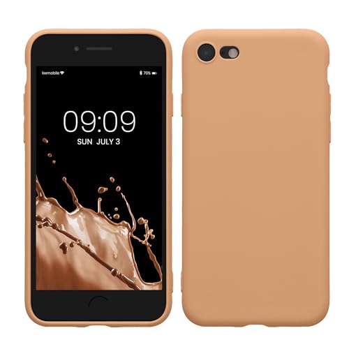 kwmobile Handyhülle kompatibel mit Apple iPhone SE (2022) / iPhone SE (2020) / iPhone 8 / iPhone 7 Hülle - Handy Case aus weichem Silikon in Macchiato von kwmobile