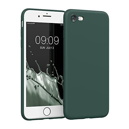 kwmobile Handyhülle kompatibel mit Apple iPhone SE (2022) / iPhone SE (2020) / iPhone 8 / iPhone 7 Hülle - Handy Case aus weichem Silikon in Moosgrün von kwmobile