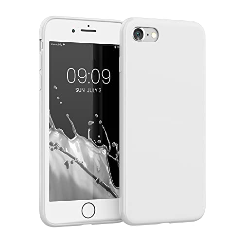 kwmobile Handyhülle kompatibel mit Apple iPhone SE (2022) / iPhone SE (2020) / iPhone 8 / iPhone 7 Hülle - Handy Case aus weichem Silikon in Weiß matt von kwmobile