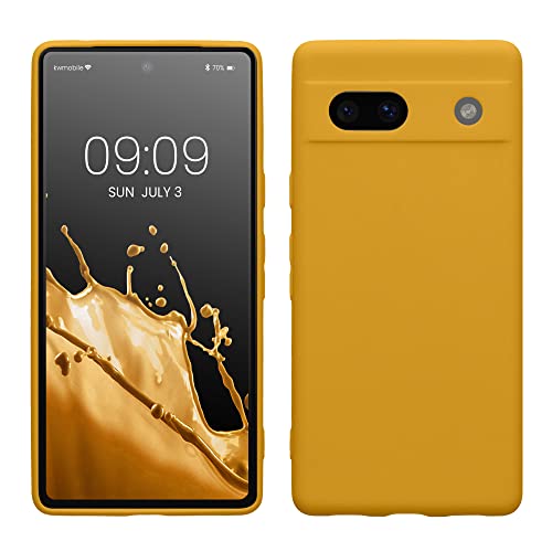 kwmobile Handyhülle kompatibel mit Google Pixel 7a Hülle - Handy Case aus weichem Silikon in Mango von kwmobile